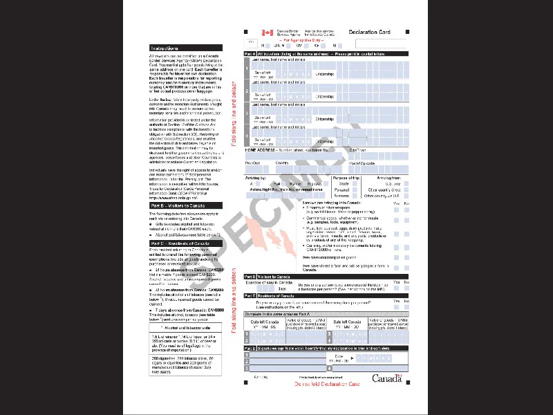 ساختار کلی فرم E311 کانادا و بخش‌های اصلی آن